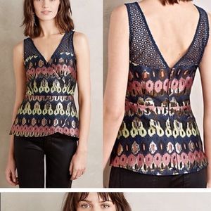 Anthro | HD in Paris size 4 peplum blouse